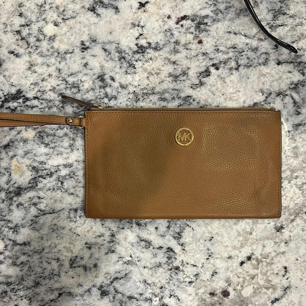 Michael Kors Tan Leather Wristlet